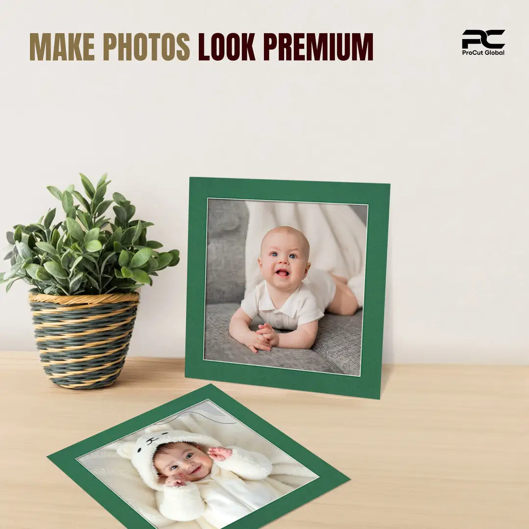 Emerald (Green) 40x40cm Picture Mount With 30x30cm Aperture | Acid-Free Mat Board For Photos & Artwork thumbnail 2