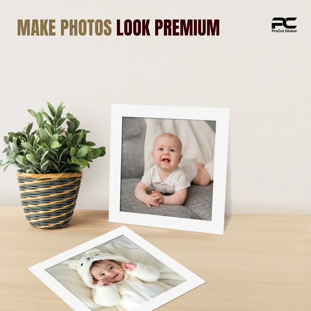 Ice White 40x40cm Picture Mount With 30x30cm Aperture | Acid-Free Mat Board For Photos & Artwork thumbnail 2