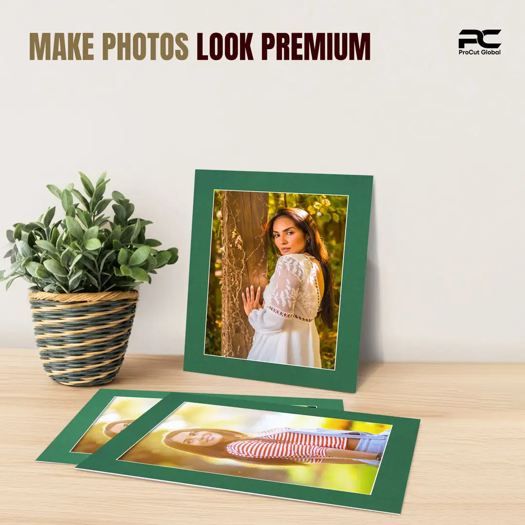 Emerald (Green) 50x40cm Picture Mount With 40x30cm Aperture | Acid-Free Mat Board For Photos & Artwork thumbnail 2