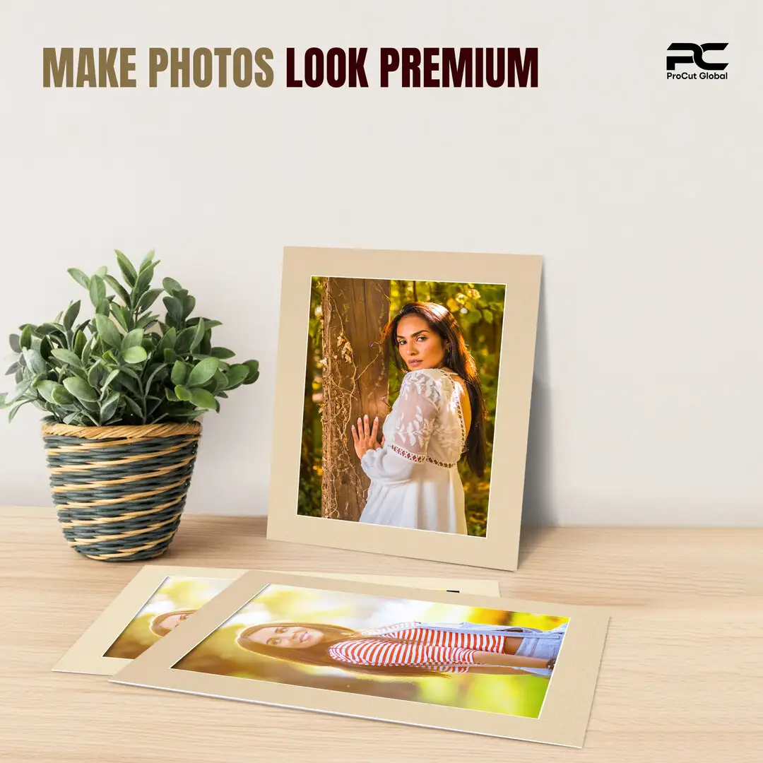 Ivory 50x40cm Picture Mount With 40x30cm Aperture | Acid-Free Picture Mount Board thumbnail 2