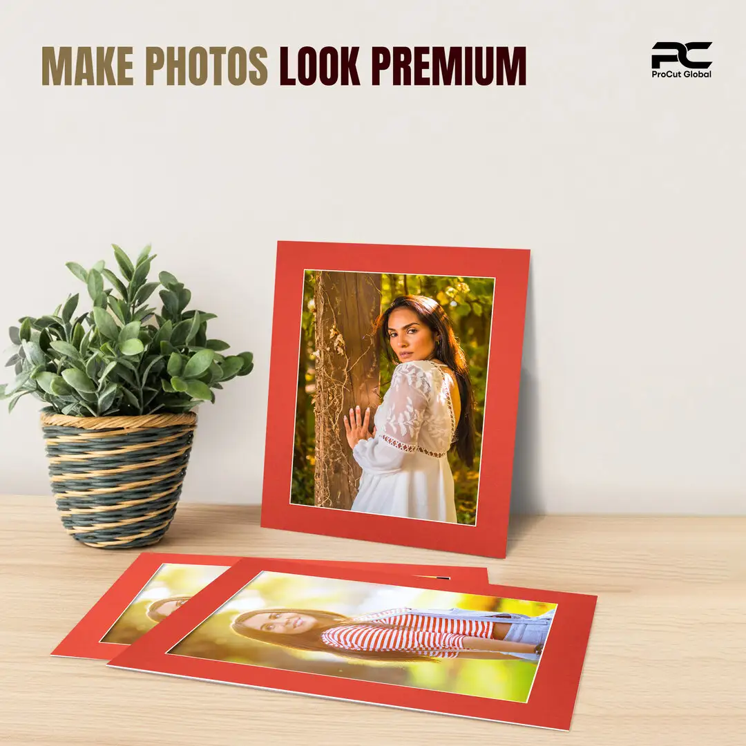 Poppy Red 50x40cm Picture Mount With 40x30cm Aperture | Acid-Free Mat Board For Photos & Artwork thumbnail 2