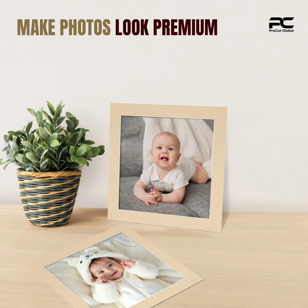 Ivory 50x50cm Picture Mount With 40x40cm Aperture | Acid-Free Mat Board For Photos & Artwork thumbnail 2