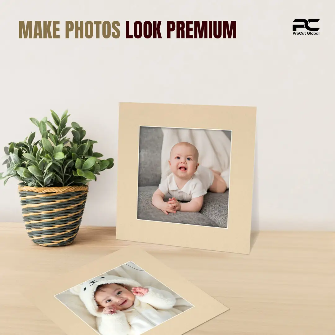 Ivory 60x60cm Picture Mount With 40x40cm Aperture | Acid-Free Mat Board For Photos & Artwork thumbnail 2