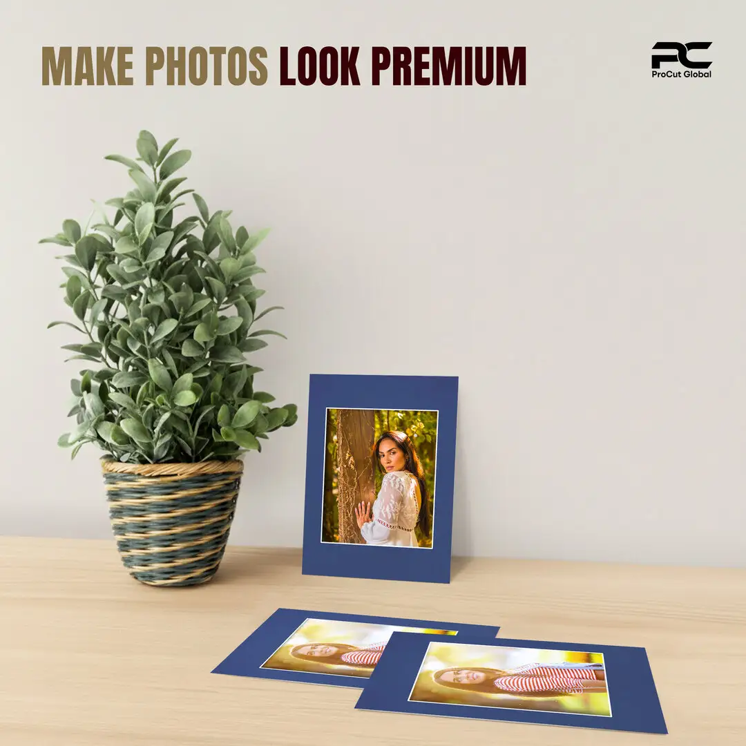 Blue 6x4" Picture Mount With 4x3" Aperture | Acid-Free Picture Mount Board thumbnail 2