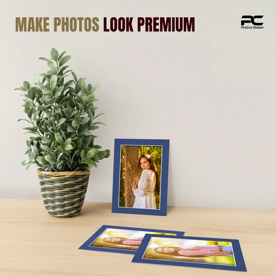 Blue 6x4" Picture Mount With 5x3" Aperture | Acid-Free Mat Board For Photos & Artwork thumbnail 2