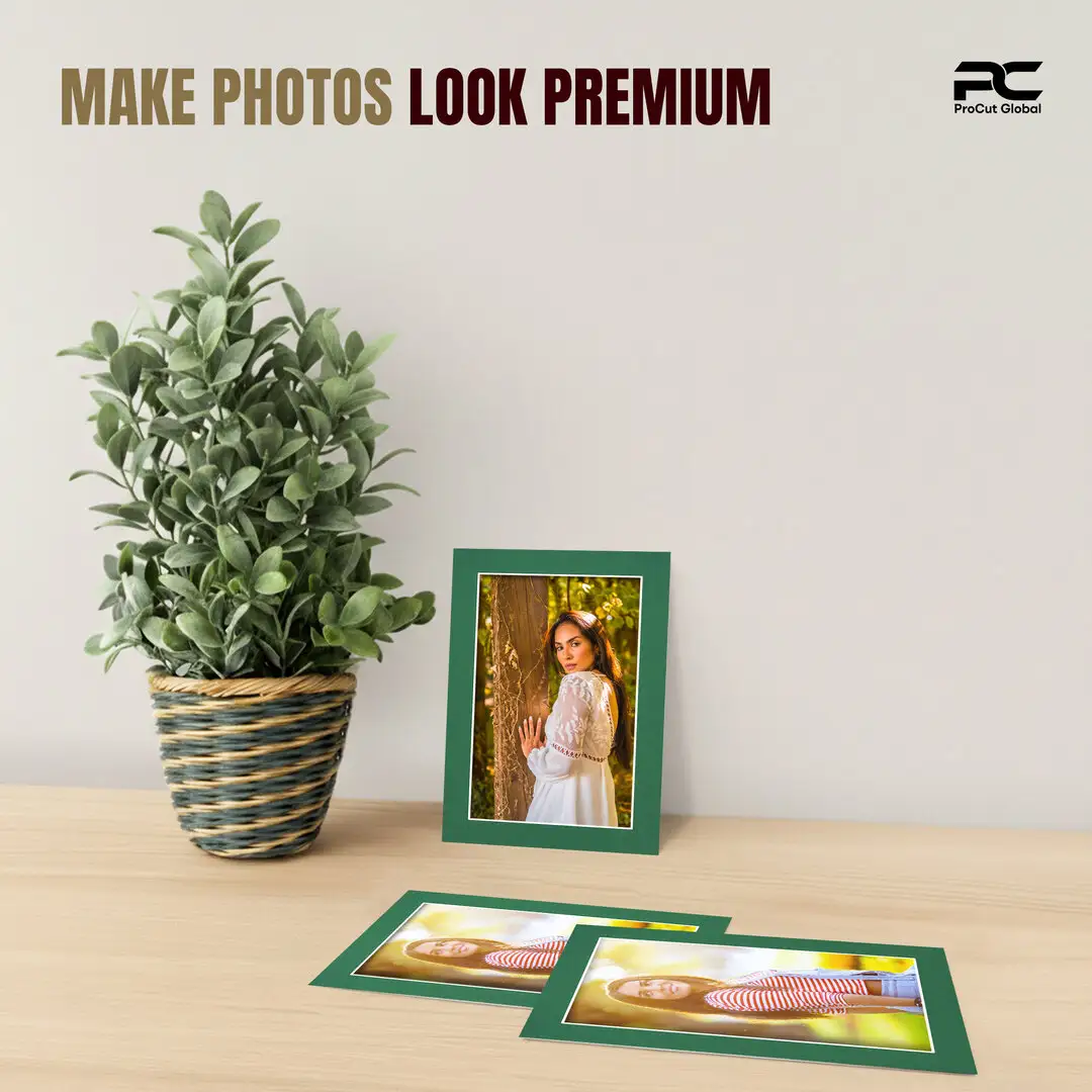 Emerald (Green) 6x4" Picture Mount With 5x3" Aperture | Acid-Free Mat Board For Photos & Artwork thumbnail 2