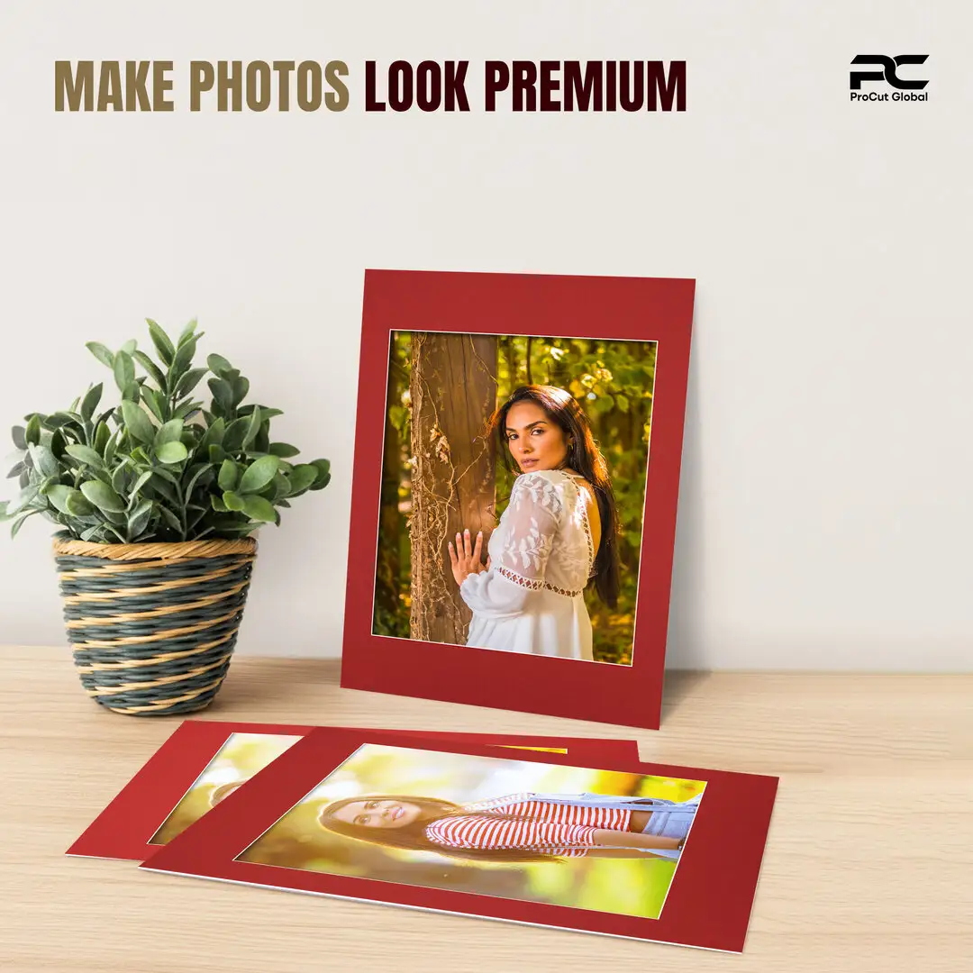 Crimson 70x50cm Picture Mount With 50x40cm Aperture | Acid-Free Mat Board For Picture Frames thumbnail 2