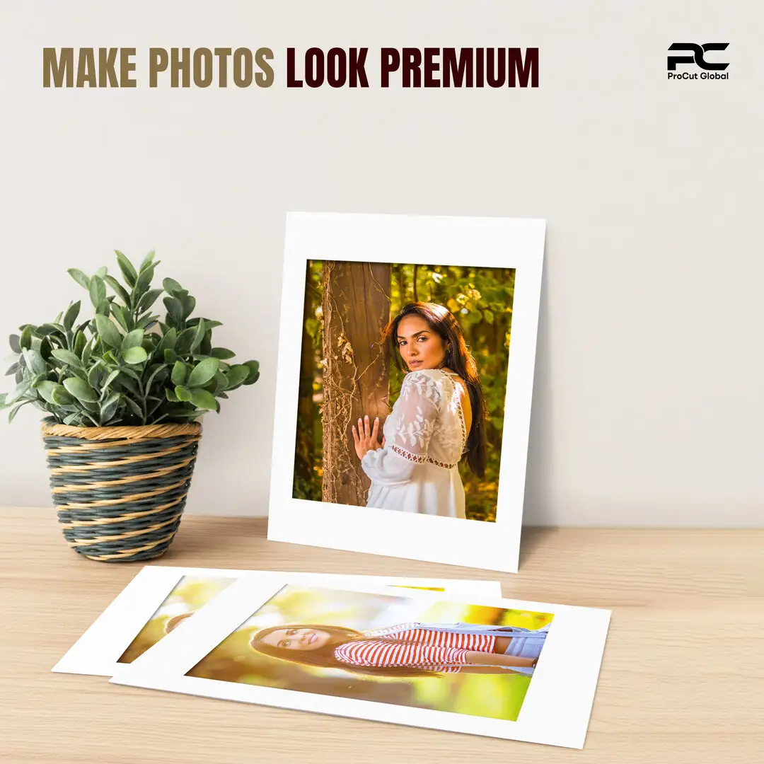 Ice White 70x50cm Picture Mount With 50x40cm Aperture | Acid-Free Mat Board For Photos & Artwork thumbnail 2