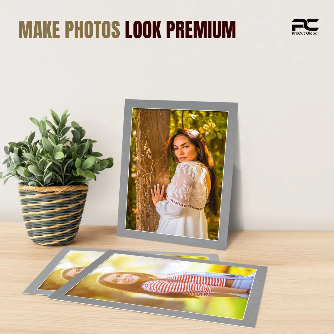 Mid Grey 70x50cm Picture Mount With 60x40cm Aperture | Acid-Free Mat Board For Photos & Artwork thumbnail 2