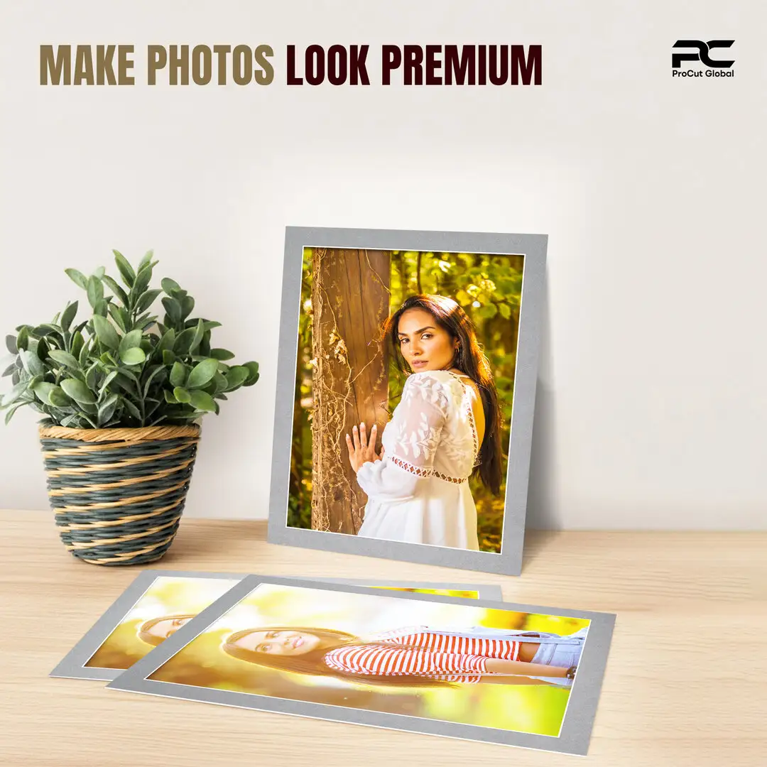 Silver 70x50cm Picture Mount With 60x40cm Aperture | Acid-Free Mat Board For Photos & Artwork thumbnail 2