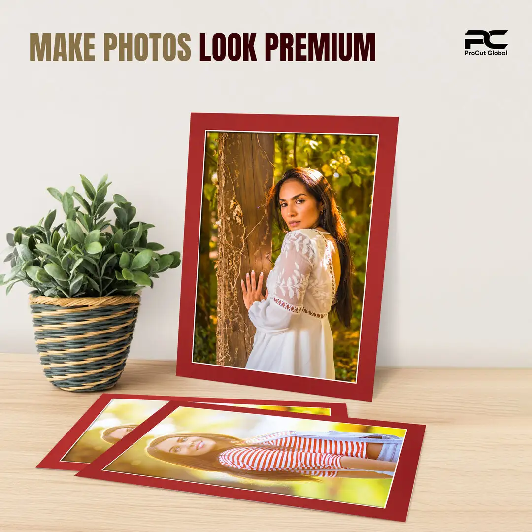Crimson 7x5" Picture Mount With 6x4" Aperture | Acid-Free Mat Board For Picture Frames thumbnail 2