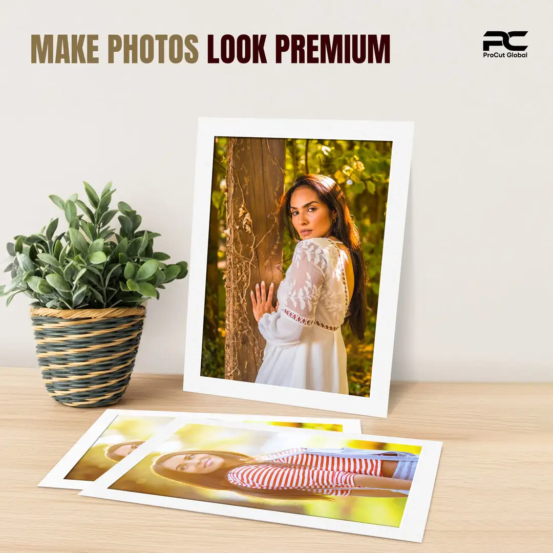 Ice White 7x5" Picture Mount With 6x4" Aperture | Acid-Free Mat Board For Picture Frames thumbnail 2