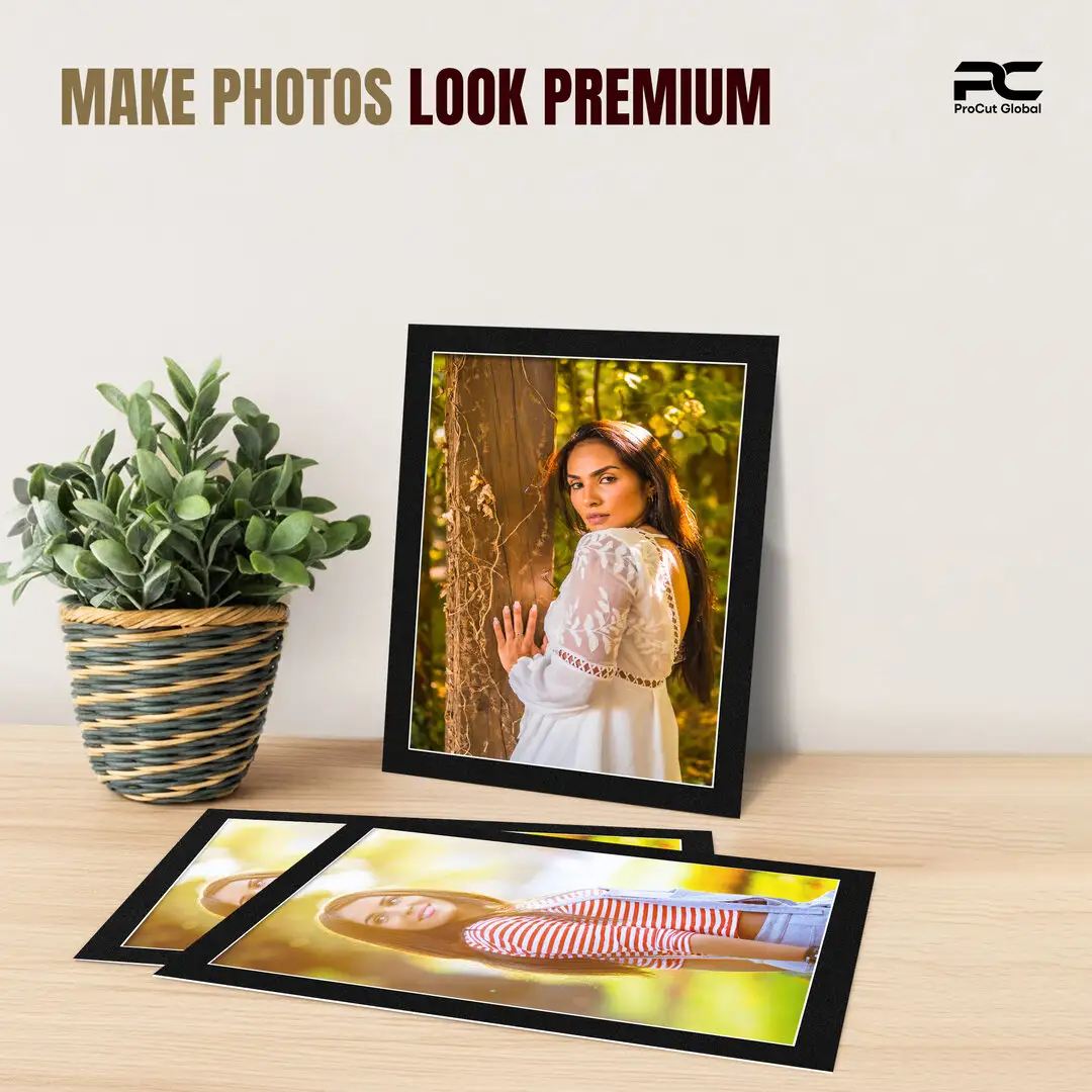 Black 80x60cm Picture Mount With 70x50cm Aperture | Acid-Free Picture Mount Board thumbnail 2