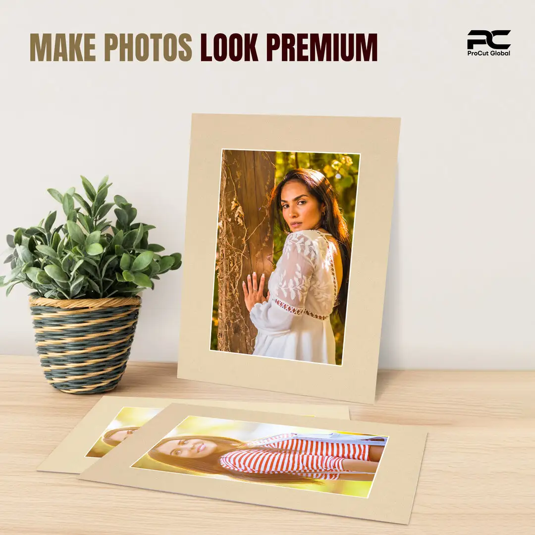 Ivory 8x6" Picture Mount With 6x4" Aperture | Acid-Free Mat Board For Picture Frames thumbnail 2