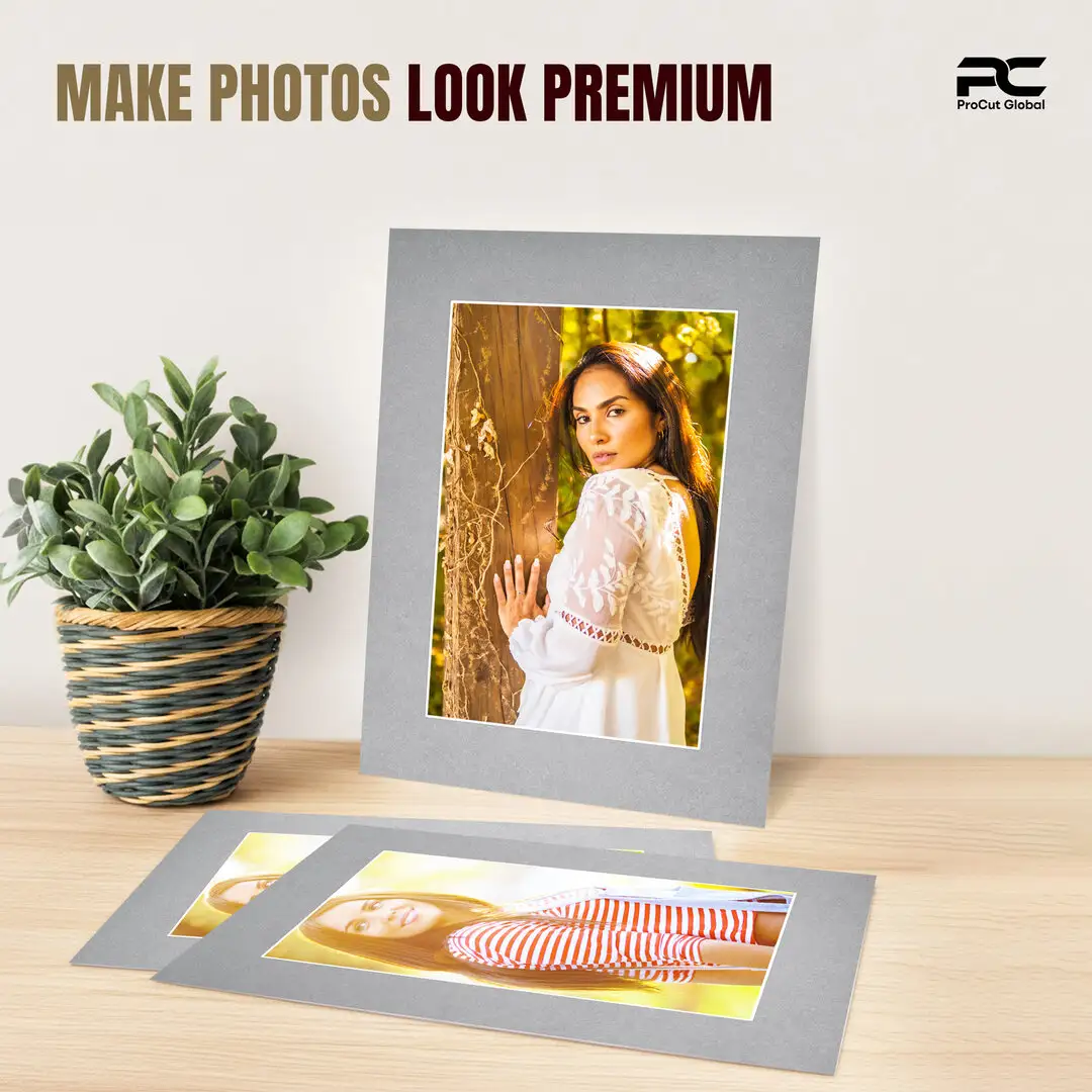 Silver 8x6" Picture Mount With 6x4" Aperture | Acid-Free Mat Board For Photos & Artwork thumbnail 2
