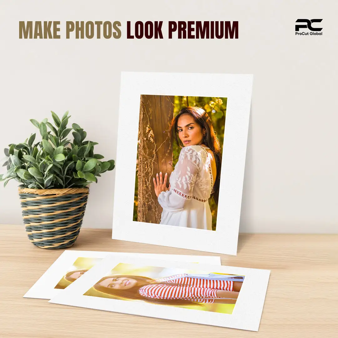 Ice White 8x6" Picture Mount With 6x4" Aperture | Acid-Free Mat Board For Picture Frames thumbnail 2