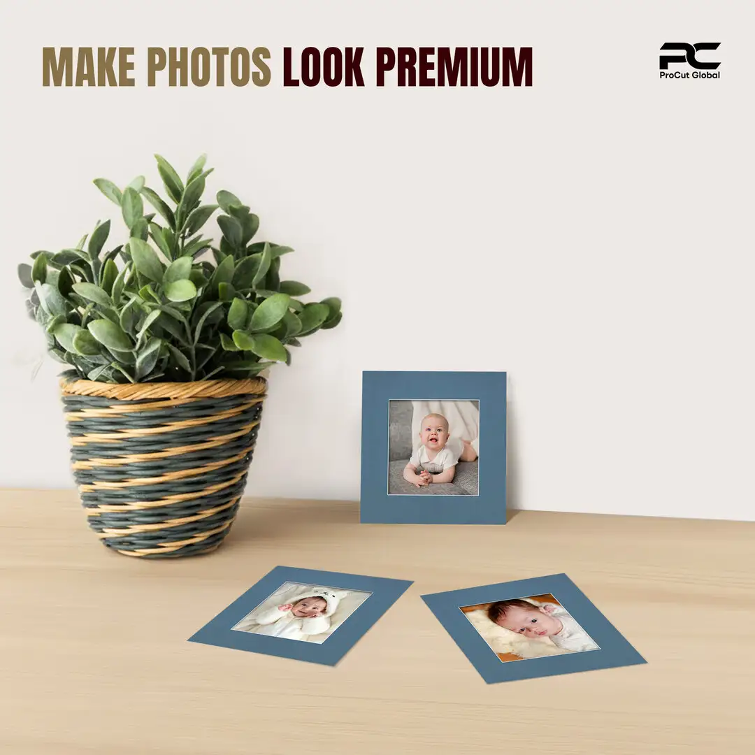 Pompador 8x8" Picture Mount With 5x5" Aperture | Acid-Free Picture Mount Board thumbnail 2