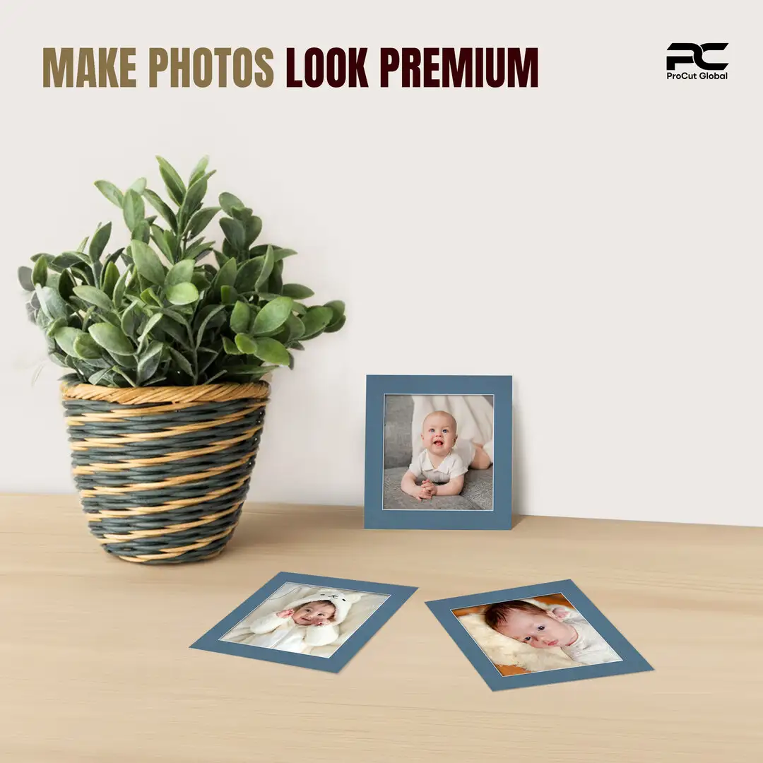 Pompador 8x8" Picture Mount With 6x6" Aperture | Acid-Free Mat Board For Picture Frames thumbnail 2
