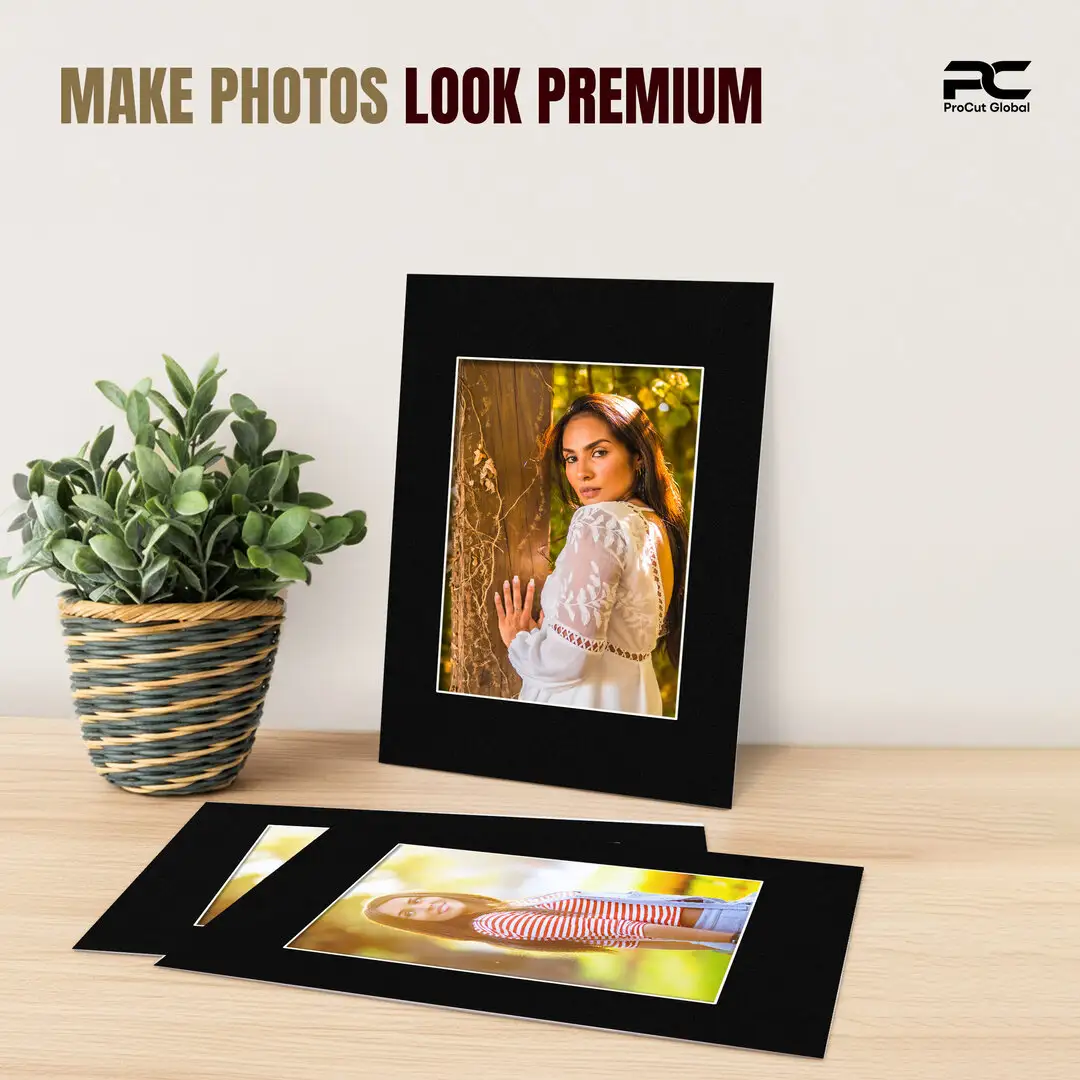 Black 90x60cm Picture Mount With 60x40cm Aperture | Acid-Free Picture Mount Board thumbnail 2