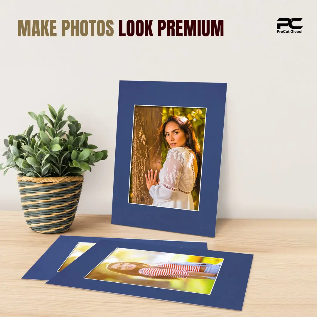 Blue 90x60cm Picture Mount With 60x40cm Aperture | Acid-Free Picture Mount Board thumbnail 2