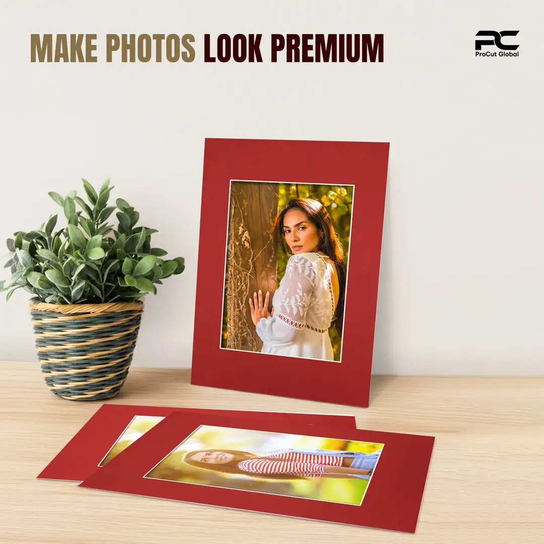 Crimson 90x60cm Picture Mount With 60x40cm Aperture | Acid-Free Mat Board For Picture Frames thumbnail 2