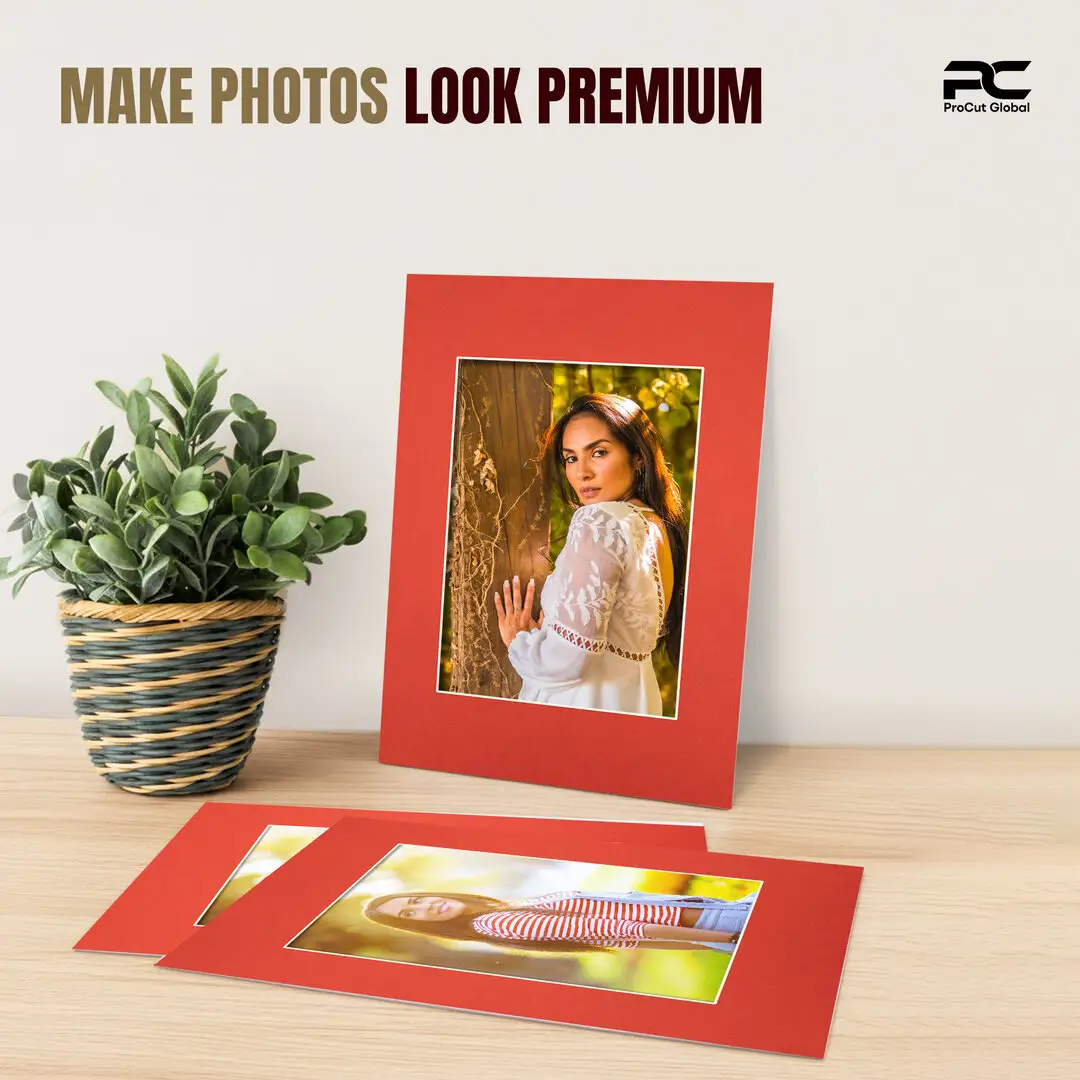 Poppy Red 90x60cm Picture Mount With 60x40cm Aperture | Acid-Free Mat Board For Photos & Artwork thumbnail 2