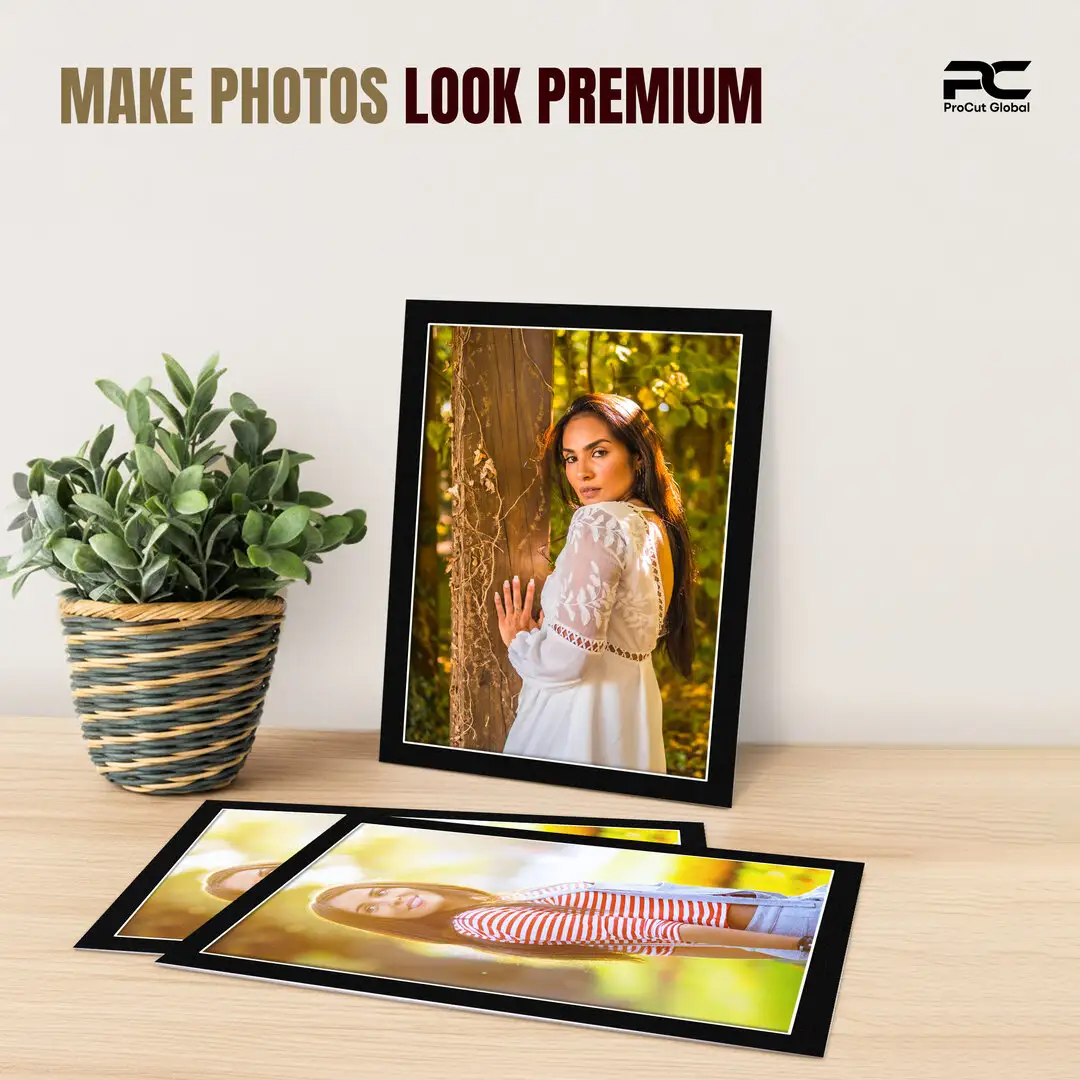 Black 90x70cm Picture Mount With 80x60cm Aperture | Acid-Free Mat Board For Photos & Artwork thumbnail 2
