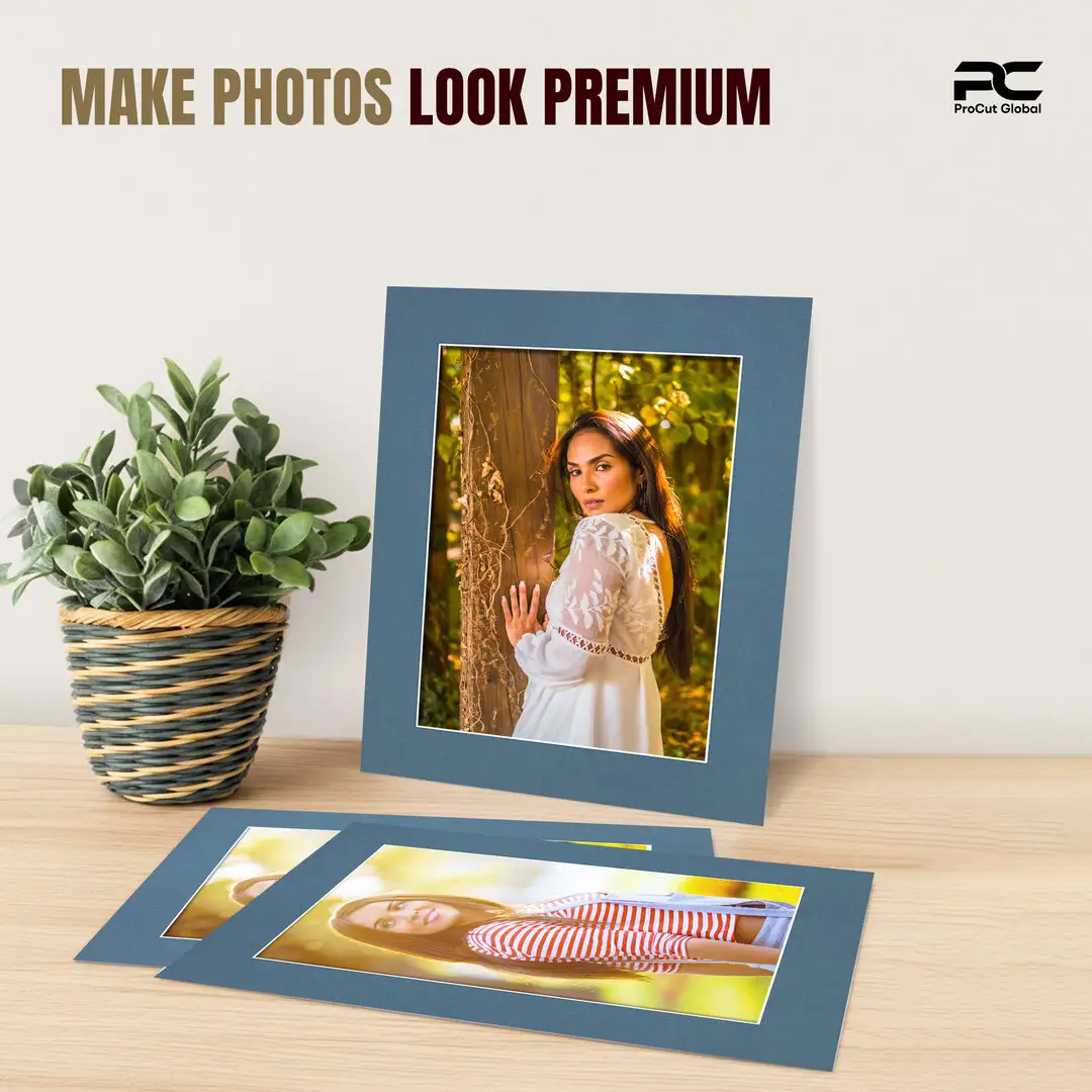 Pompador 9x7" Picture Mount With 7x5" Aperture | Acid-Free Mat Board For Picture Frames thumbnail 2