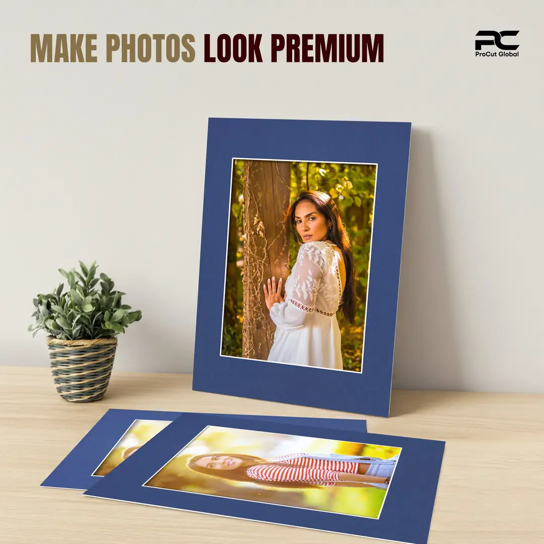 Blue A1 Picture Mount With A2 Aperture | Acid-Free Picture Mount Board thumbnail 2