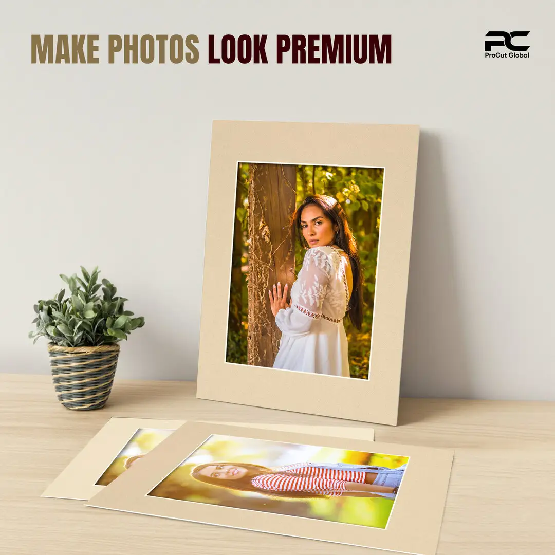 Ivory A1 Picture Mount With A2 Aperture | Acid-Free Mat Board For Picture Frames thumbnail 2
