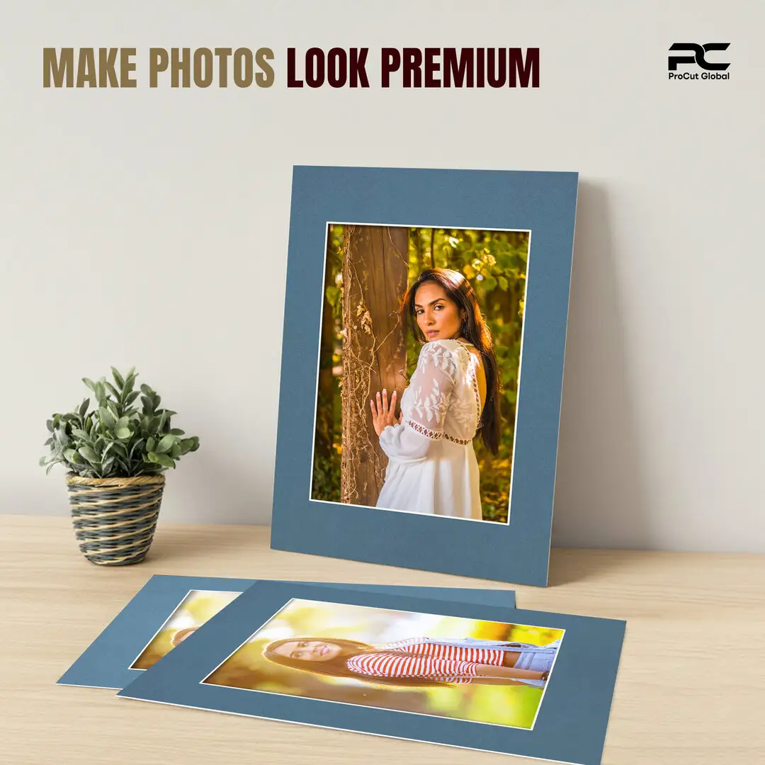Pompador A2 Picture Mount With A3 Aperture | Acid-Free Mat Board For Picture Frames thumbnail 2