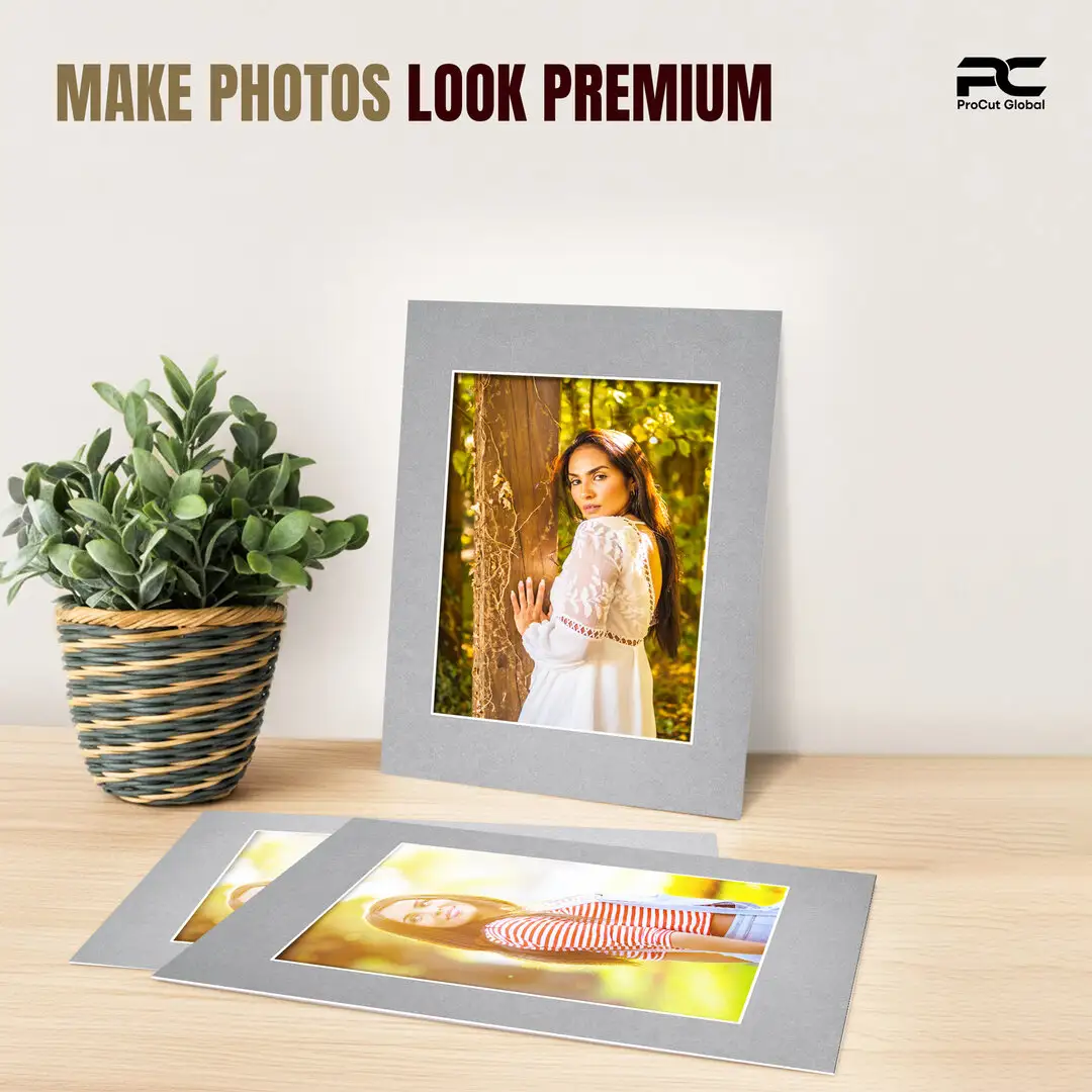 Silver A3 Picture Mount With A4 Aperture | Acid-Free Picture Mount Board thumbnail 2