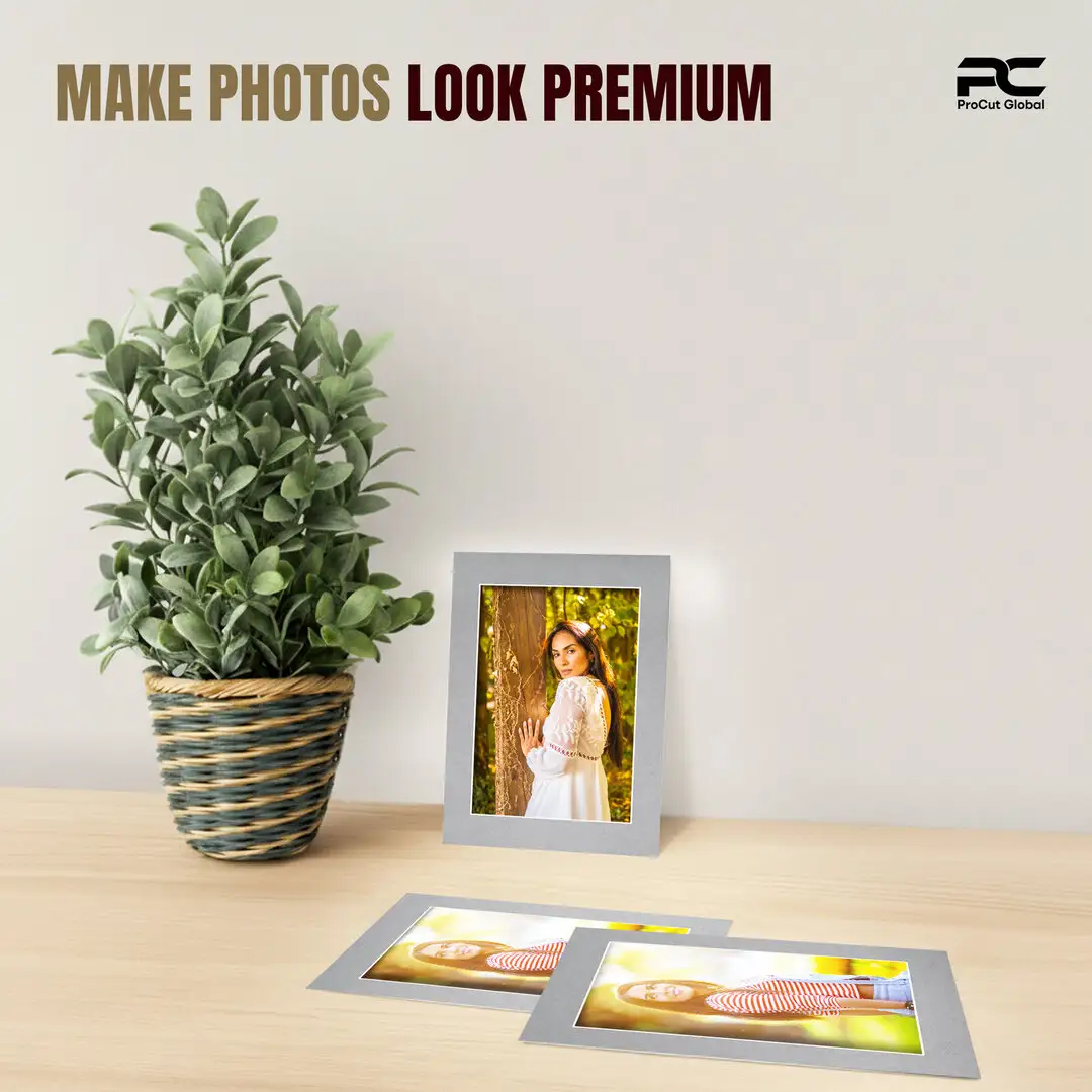 Silver A4 Picture Mount With 9x6" Aperture | Acid-Free Mat Board For Photos & Artwork thumbnail 2