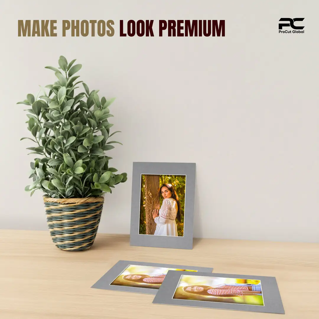 Mid Grey A6 Picture Mount With A7 Aperture | Acid-Free Picture Mount Board thumbnail 2