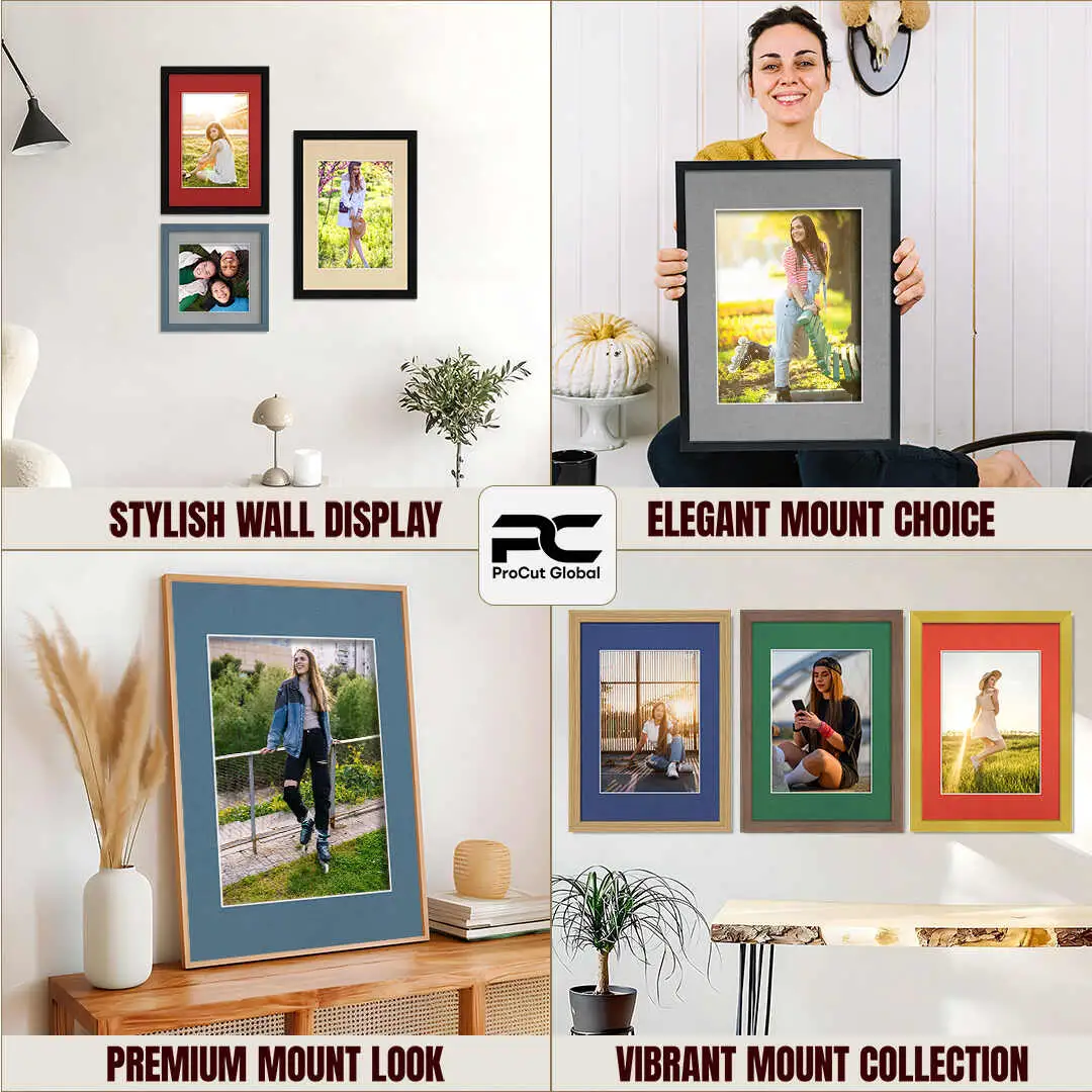 Silver 8x8" Picture Mount With 5x5" Aperture | Acid-Free Picture Mount Board thumbnail 4