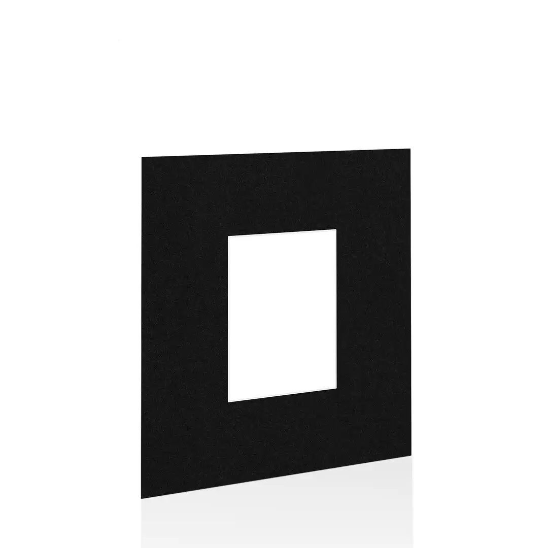 Black 12x10" Picture Mount With 6x4" Aperture | Acid-Free Mat Board For Picture Frames