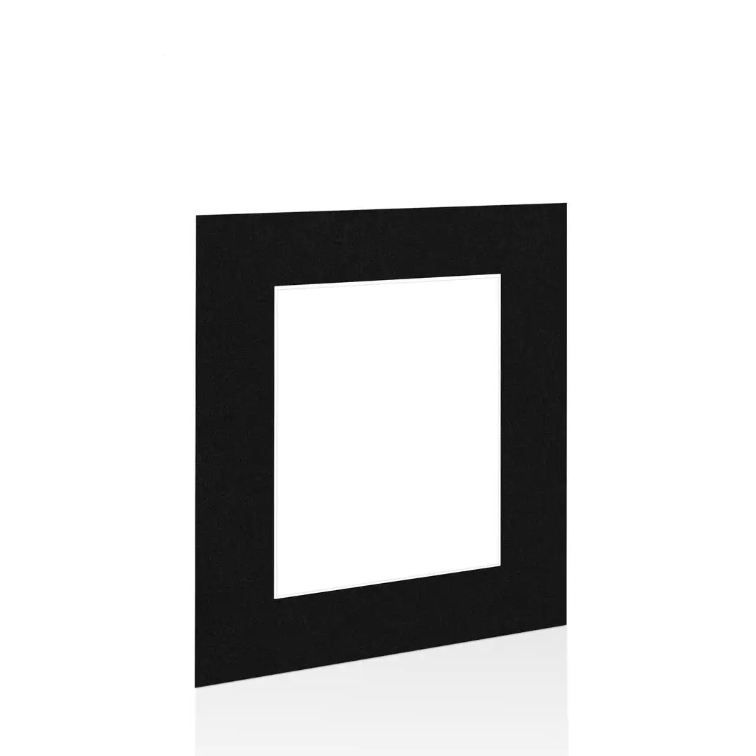Black 12x10" Picture Mount With 8x6" Aperture | Acid-Free Mat Board For Picture Frames thumbnail 1