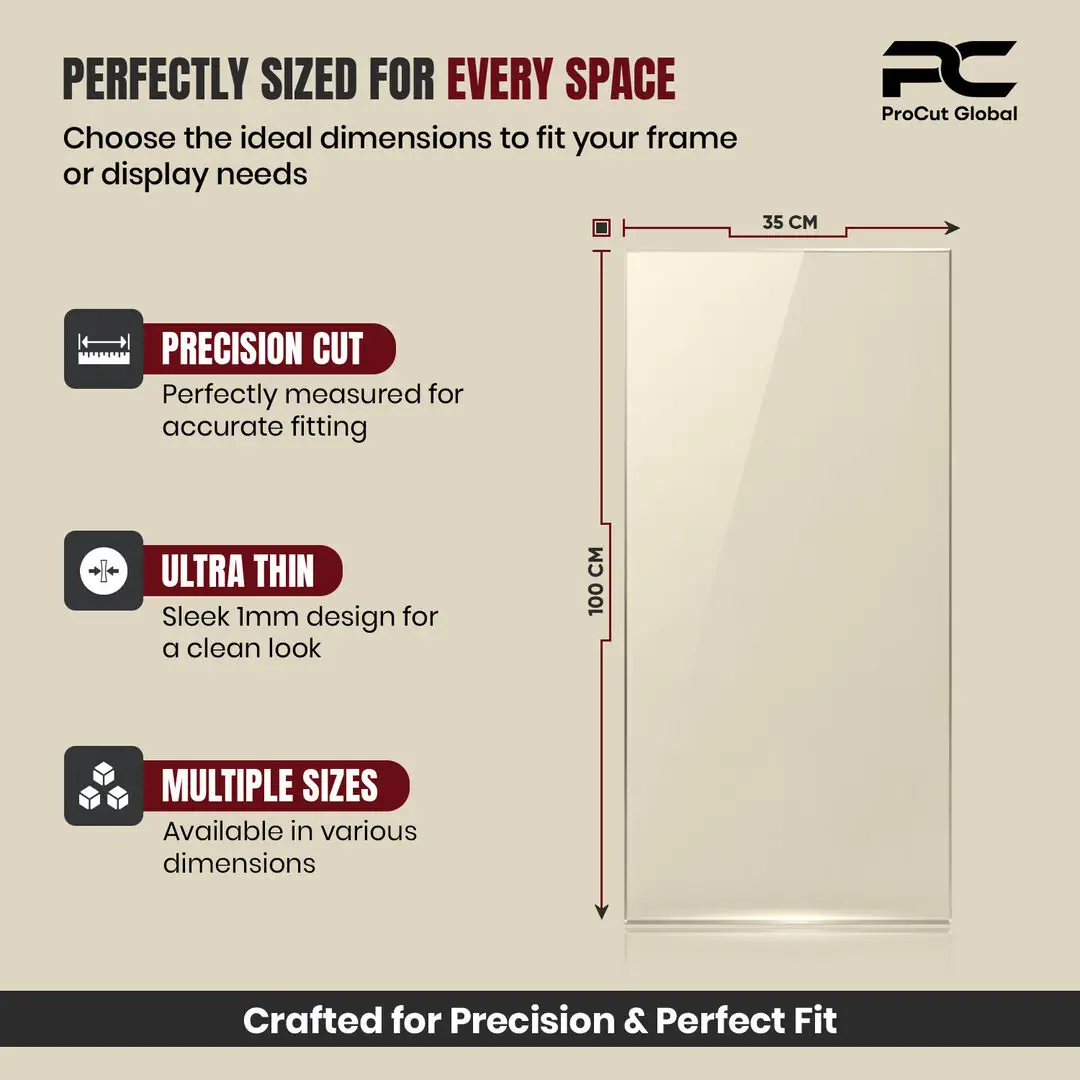 100x35cm Clear Perspex Sheet For Picture Frames | Lightweight Perspex Panel For Crafts & Displays thumbnail 4