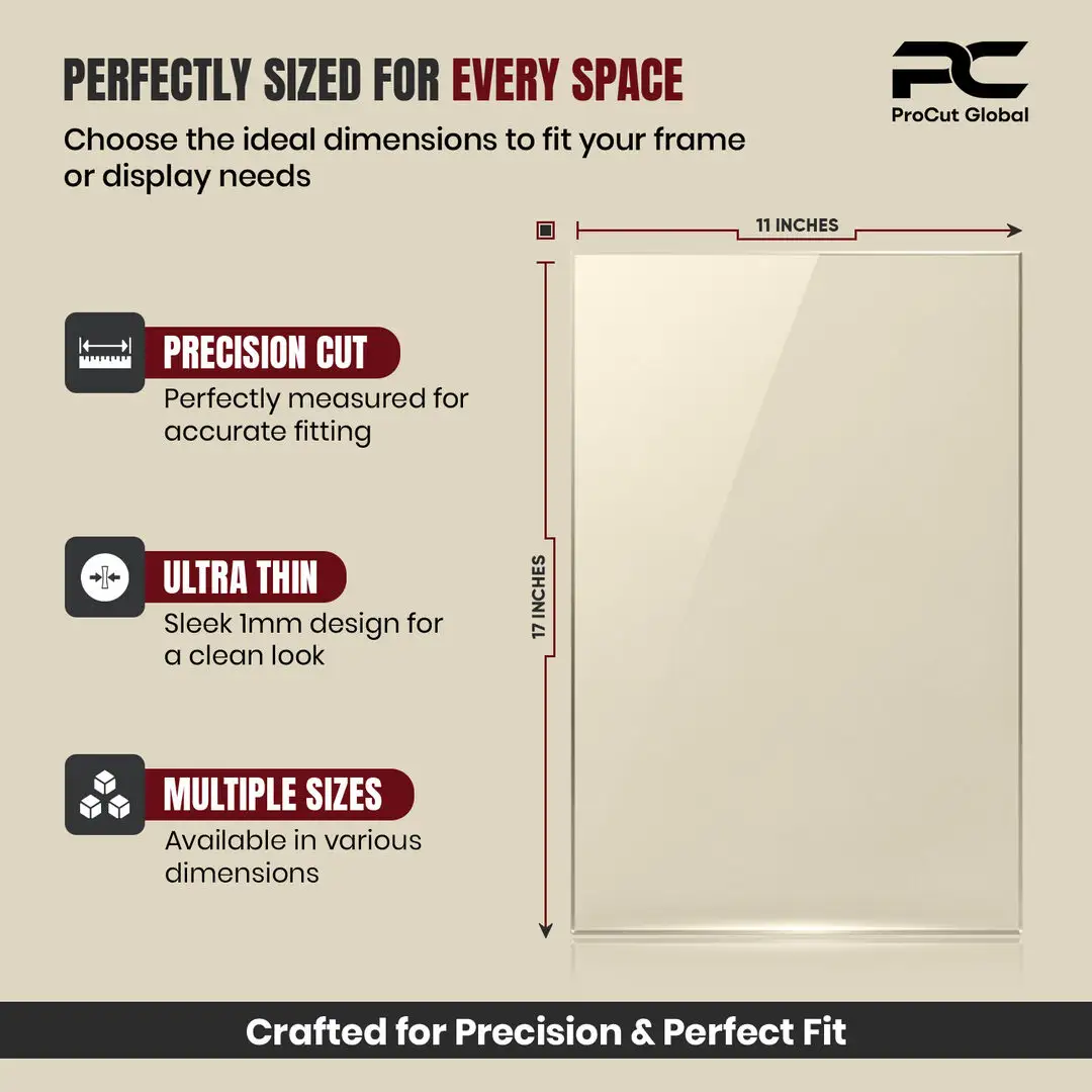 17x11" Clear Perspex Sheet For Picture Frames | Perspex Panel For DIY, Crafts & Displays thumbnail 4
