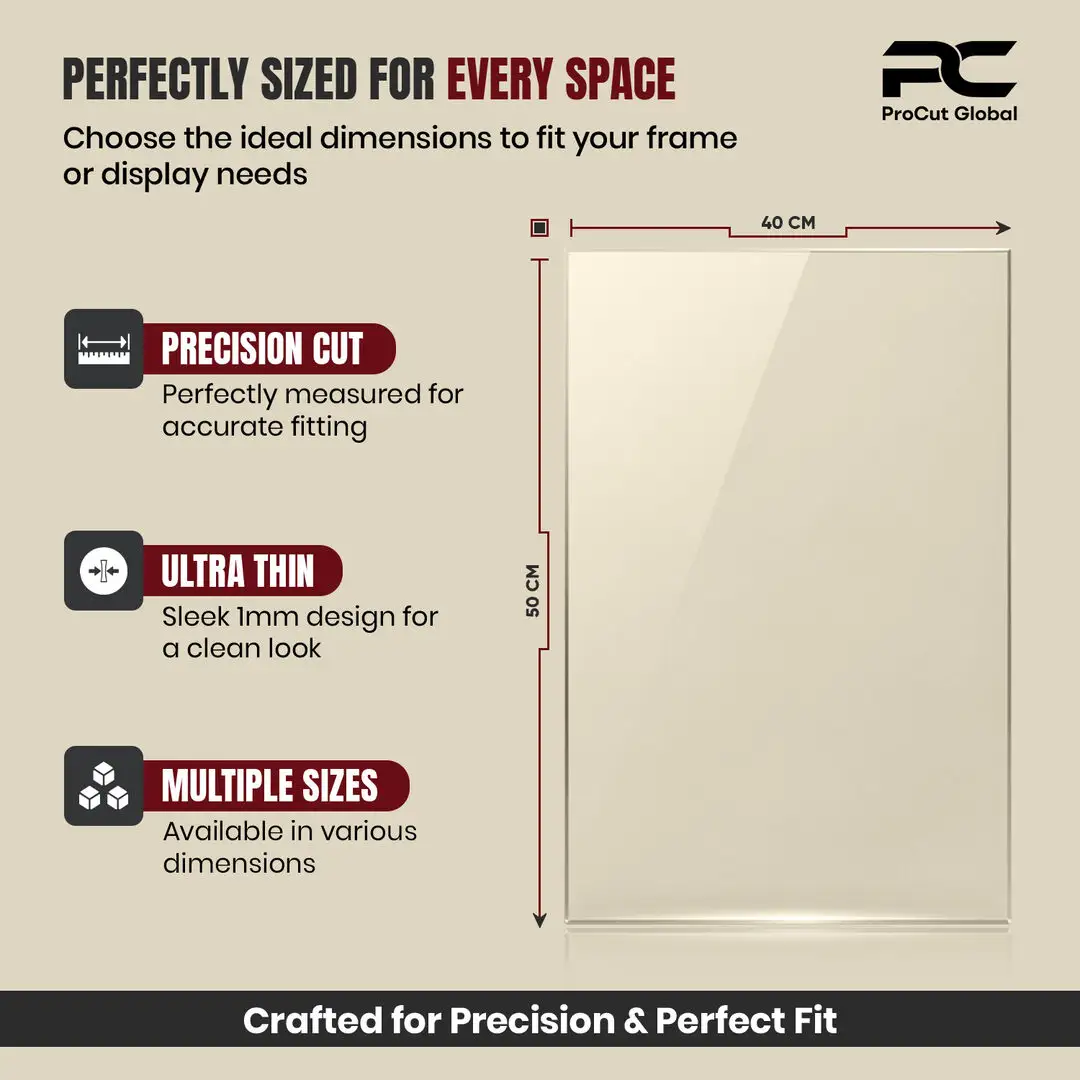 50x40cm Clear Perspex Sheet For Picture Frames | Perspex Panel For DIY, Crafts & Displays thumbnail 4
