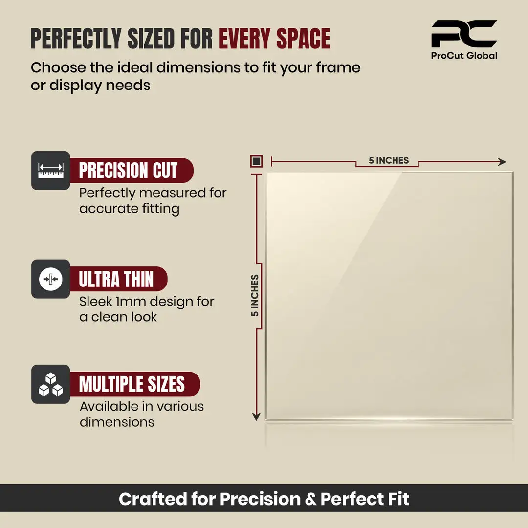 5x5" Clear Perspex Sheet For Picture Frames | Lightweight Perspex Panel For Crafts & Displays thumbnail 4