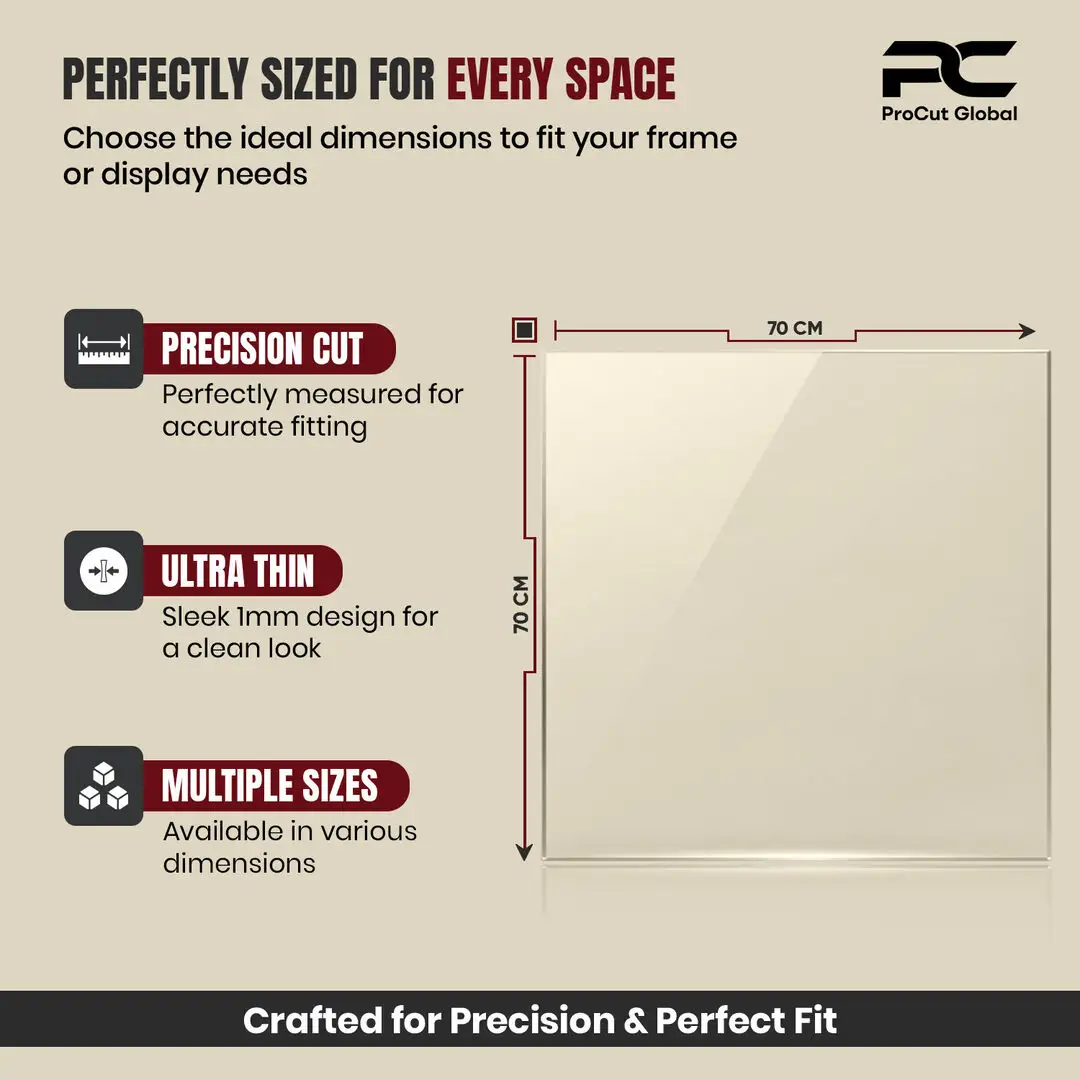 70x70cm Clear Perspex Sheet For Picture Frames | Lightweight Perspex Panel For Crafts & Displays thumbnail 4