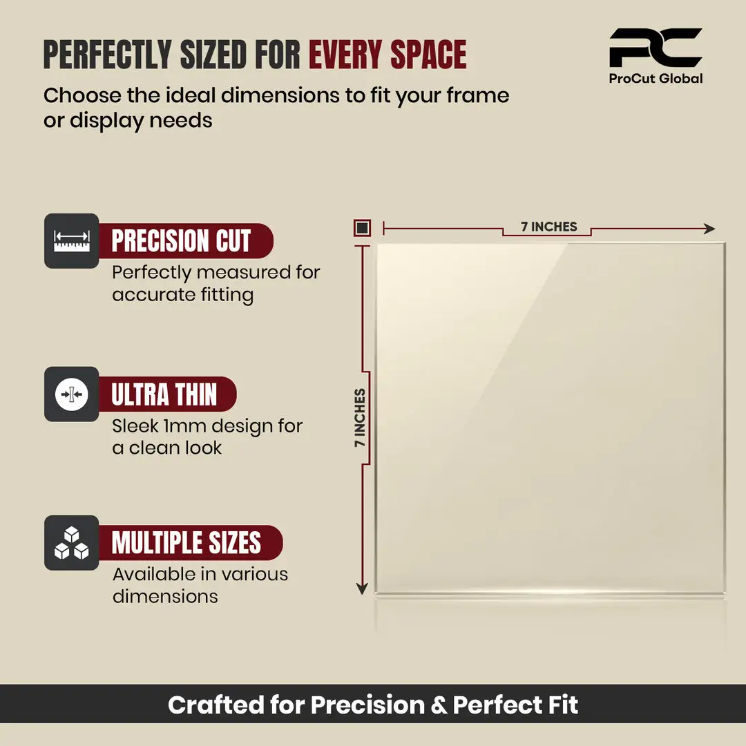 7x7" Clear Perspex Sheet For Picture Frames | Lightweight Perspex Panel For Crafts & Displays thumbnail 4