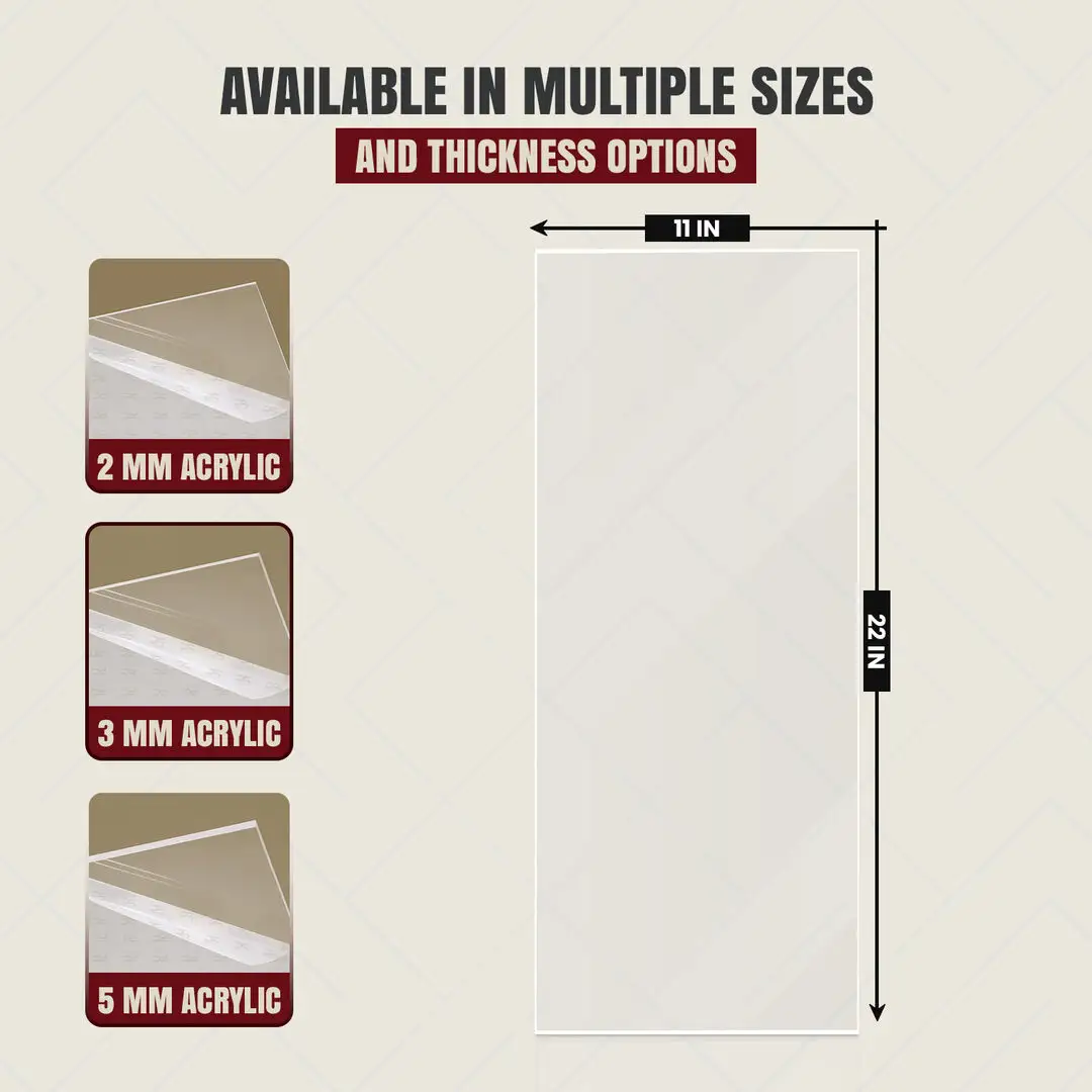 22x11" 2mm Beam Saw Acrylic Sheet For Picture Frames And Craft Projects thumbnail 2