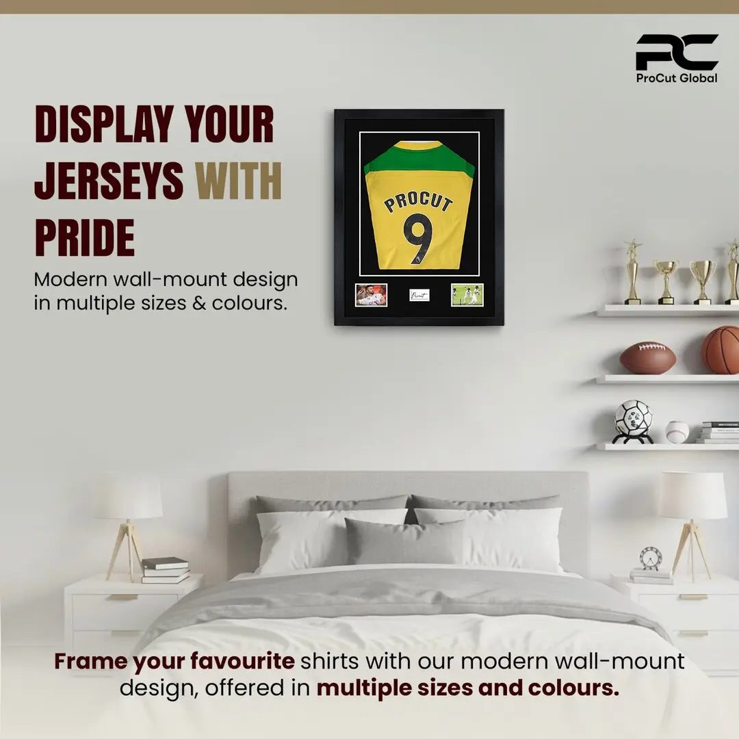 77.5x58.5cm Mat Black Football Shirt Frame With Black Mount And Perspex Front - Box Display For Football, Rugby, And Other Sports Jerseys thumbnail 6
