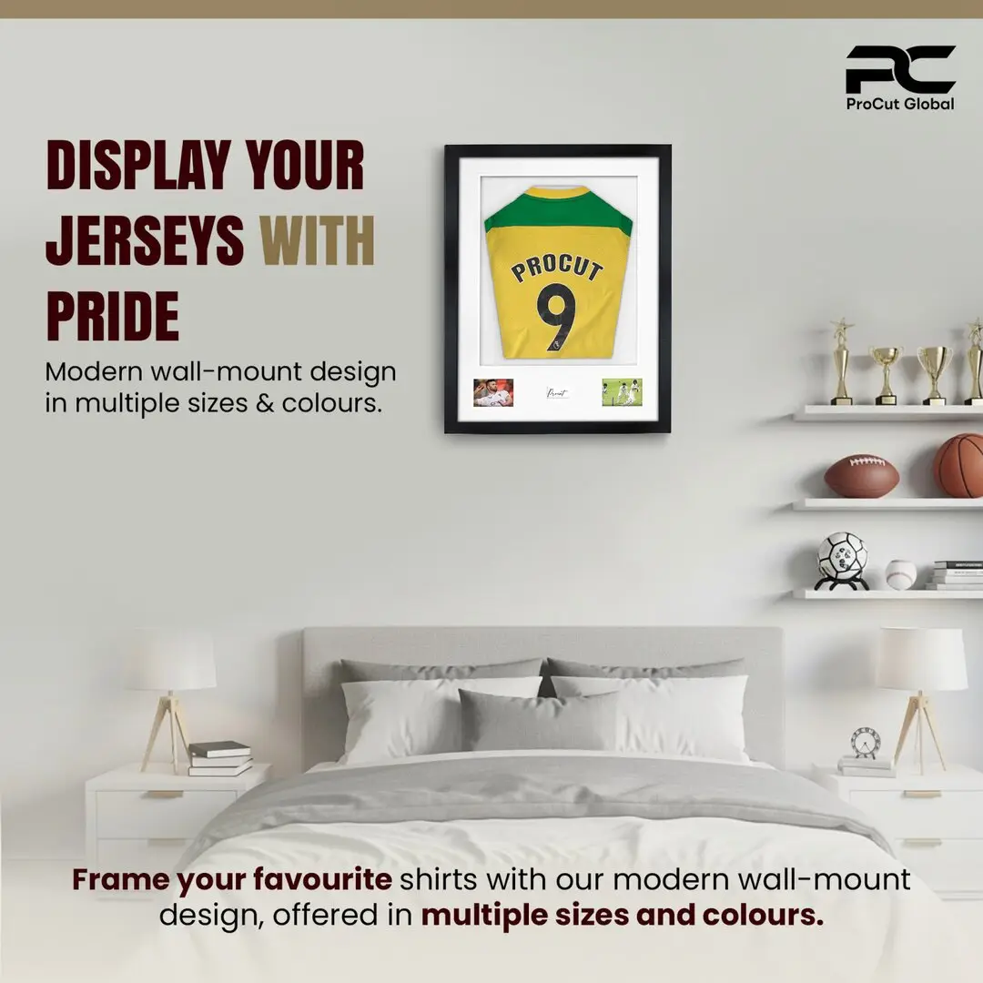77.5x58.5cm Mat Black Football Shirt Frame With Ice White Mount And Perspex Front - Box Display For Football, Rugby, And Other Sports Jerseys thumbnail 6