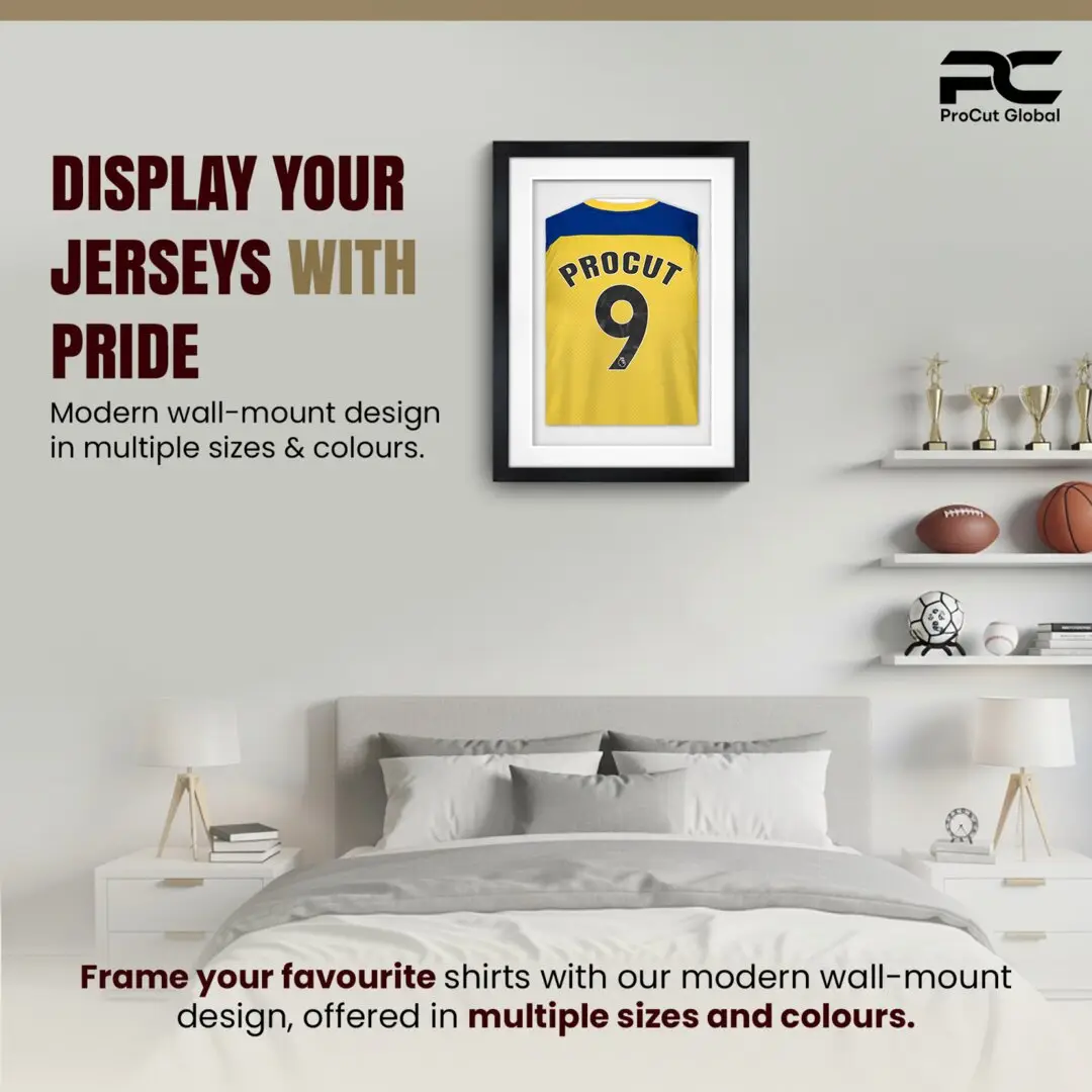 80x60cm Mat Black Football Shirt Frame With Ice White Mount And Perspex Front For Sports Jerseys thumbnail 6