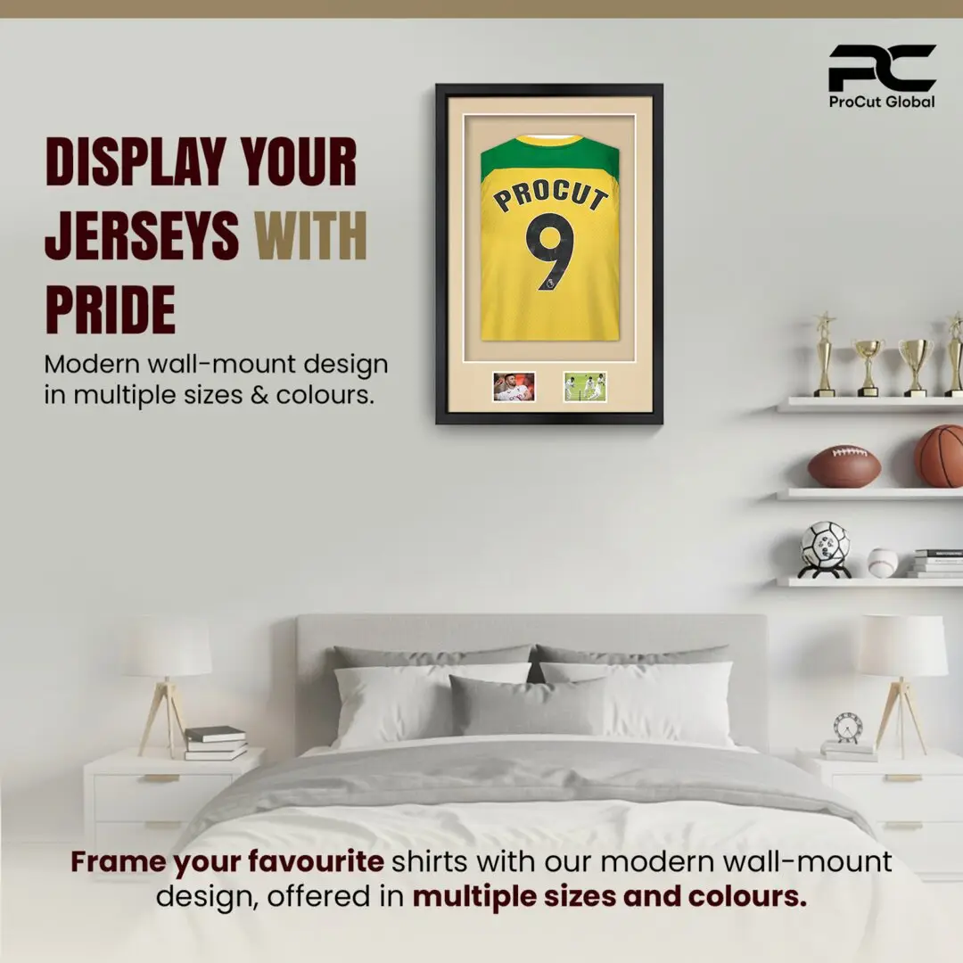 90x60cm Mat Black Football Shirt Frame With Ivory Mount And Perspex Front - Box Display For Football, Rugby, And Other Sports Jerseys thumbnail 6
