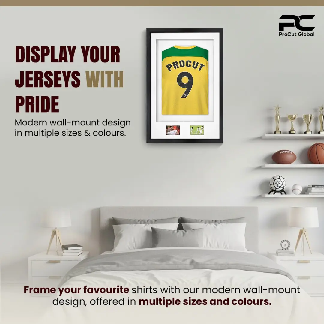 90x60cm Mat Black Football Shirt Frame With Ice White Mount And Perspex Front - Box Display For Football, Rugby, And Other Sports Jerseys thumbnail 6