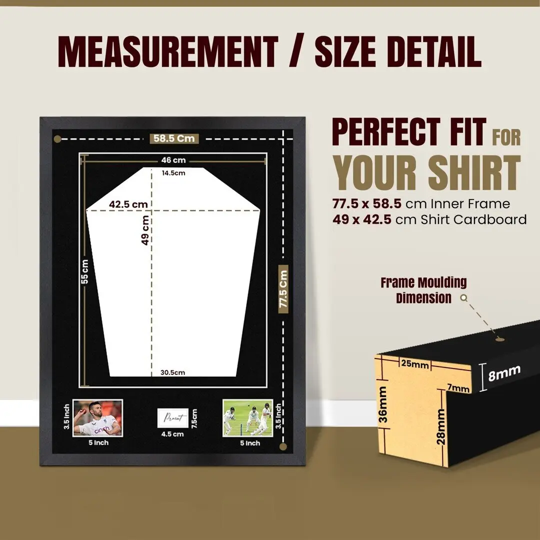 77.5x58.5cm Mat Black Football Shirt Frame With Black Mount And Perspex Front - Box Display For Football, Rugby, And Other Sports Jerseys thumbnail 3